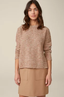 Schurwoll-Pullover Mit Cashmere In Kupfer-Ecru Gemustert*Windsor Hot