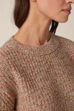 Schurwoll-Pullover Mit Cashmere In Kupfer-Ecru Gemustert*Windsor Hot