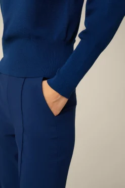 Schurwoll-Ripp-Strick-Pullover Mit Seide In*Windsor Hot