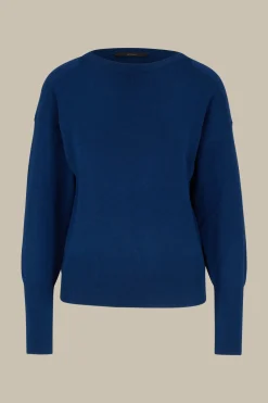 Schurwoll-Ripp-Strick-Pullover Mit Seide In*Windsor Hot