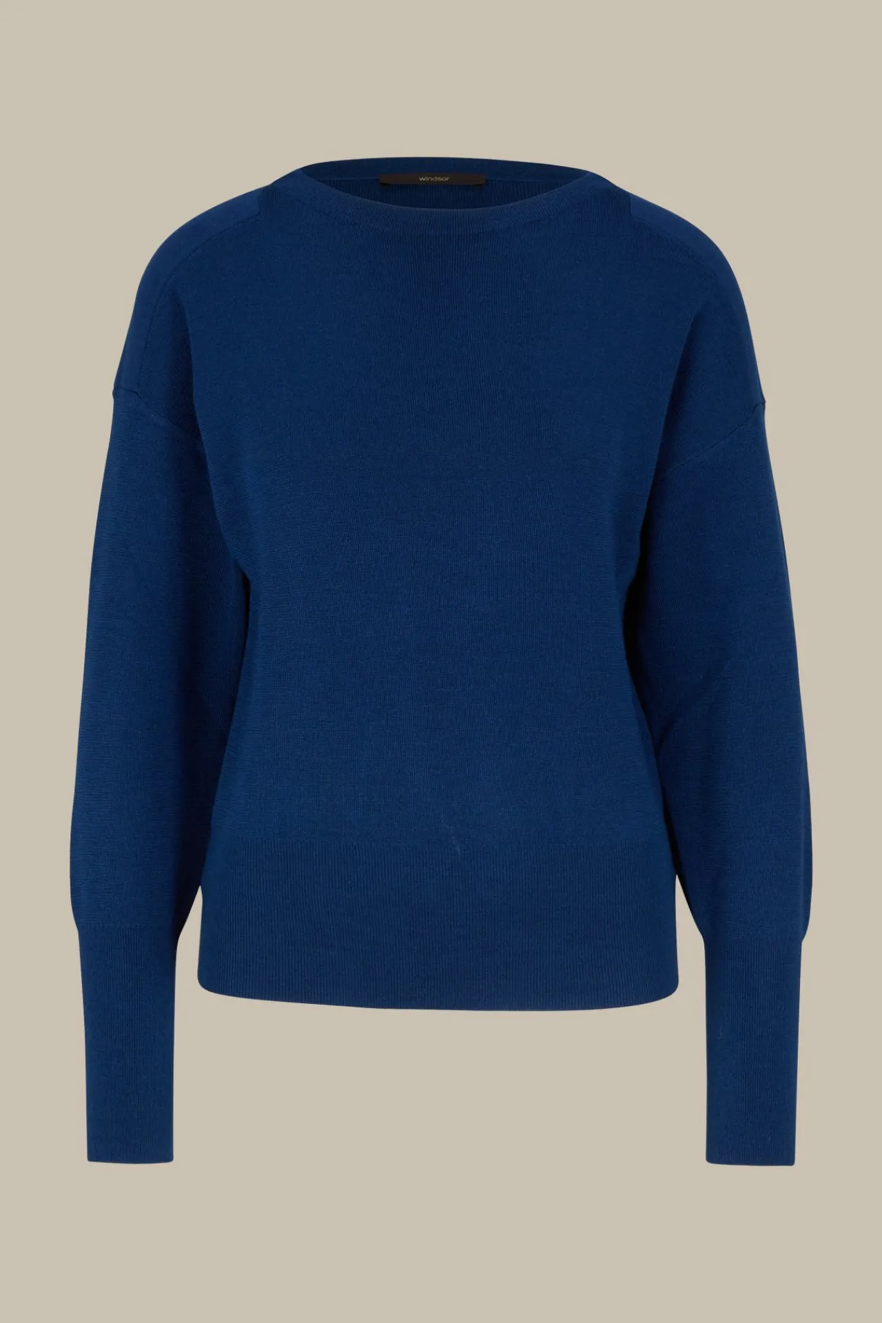 Schurwoll-Ripp-Strick-Pullover Mit Seide In*Windsor Hot