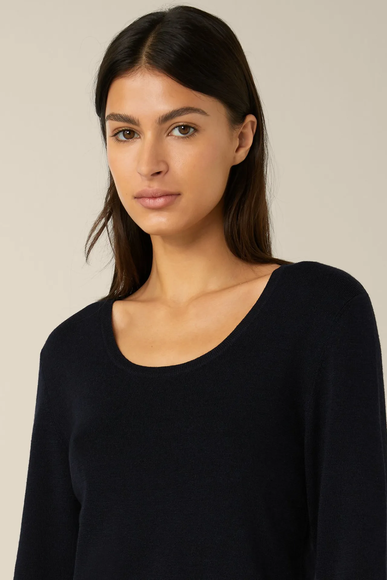 Schurwoll-Ripp-Strick-Pullover Mit Seide In*Windsor Outlet