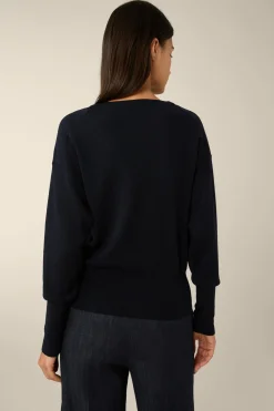 Schurwoll-Ripp-Strick-Pullover Mit Seide In*Windsor Best