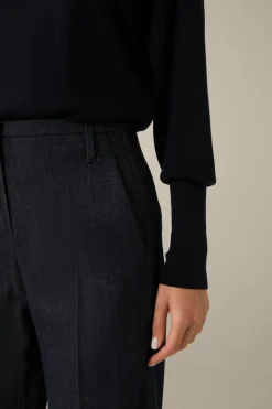 Schurwoll-Ripp-Strick-Pullover Mit Seide In*Windsor Best
