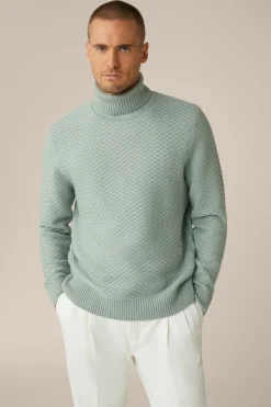 Schurwoll-Rollkragen-Pullover Amilo Mit Cashmere In Strukturiert*Windsor Online
