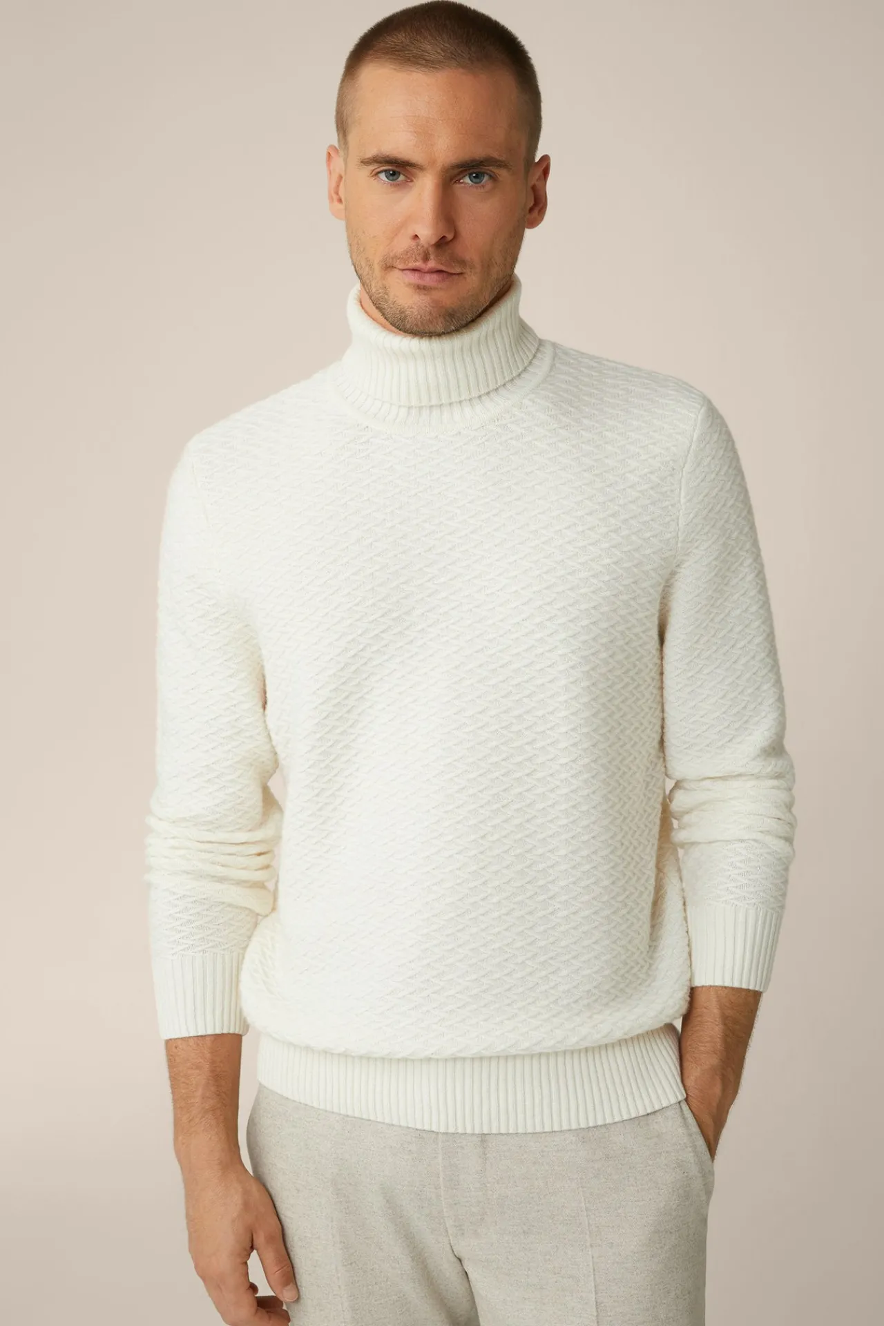Schurwoll-Rollkragen-Pullover Amilo Mit Cashmere In Strukturiert*Windsor Online