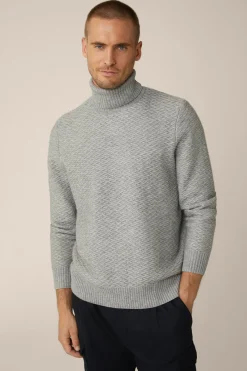 Schurwoll-Rollkragen-Pullover Amilo Mit Cashmere In Strukturiert*Windsor Fashion