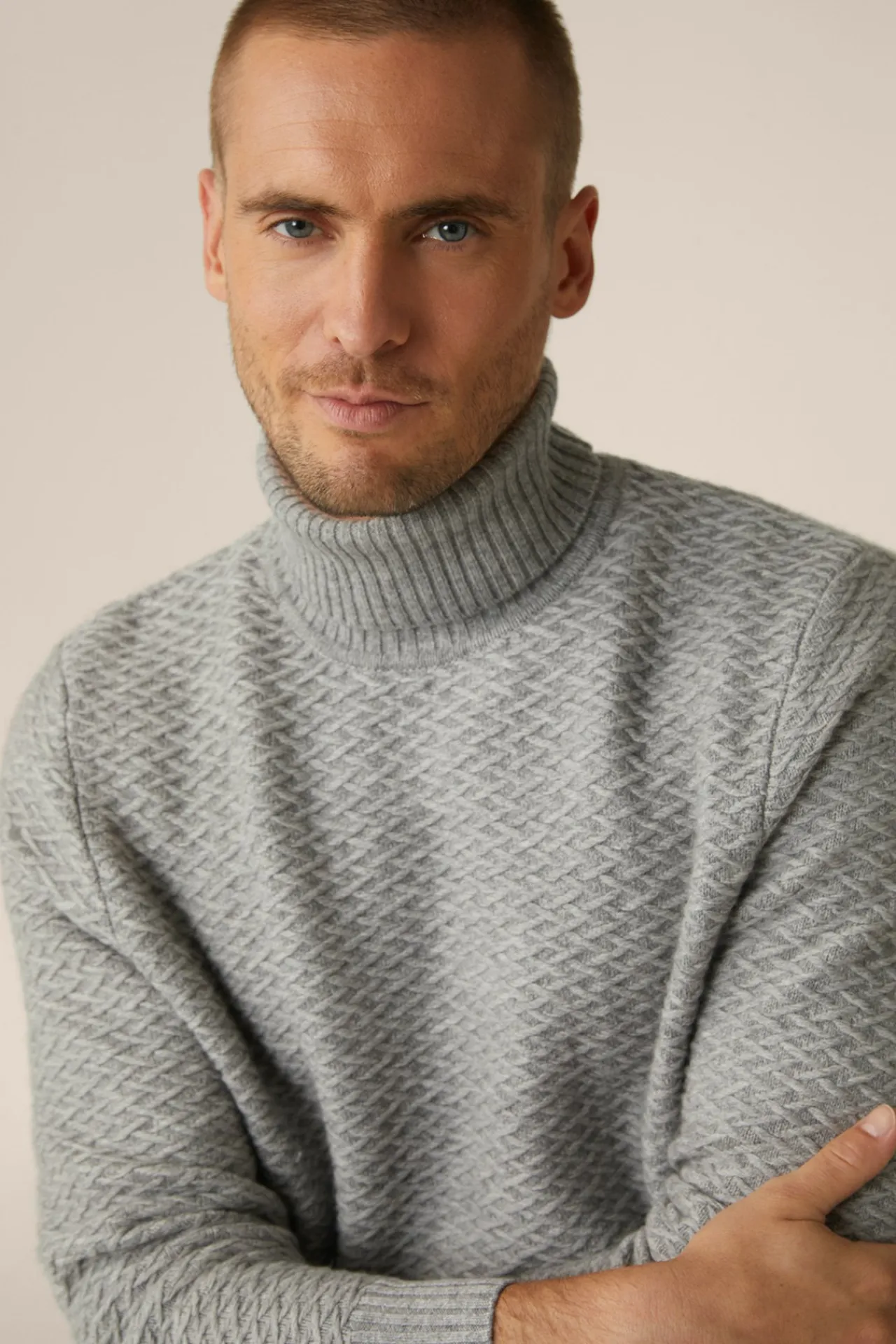 Schurwoll-Rollkragen-Pullover Amilo Mit Cashmere In Strukturiert*Windsor Fashion