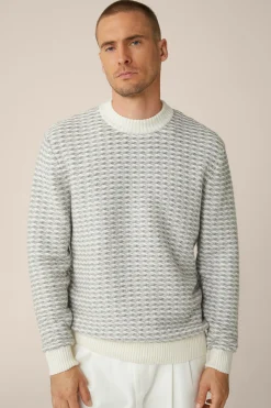Schurwoll-Rundhals-Pullover Amilo Mit Cashmere In Strukturiert*Windsor Hot