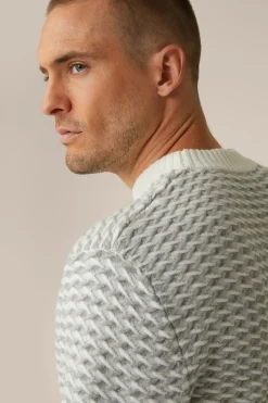 Schurwoll-Rundhals-Pullover Amilo Mit Cashmere In Strukturiert*Windsor Hot