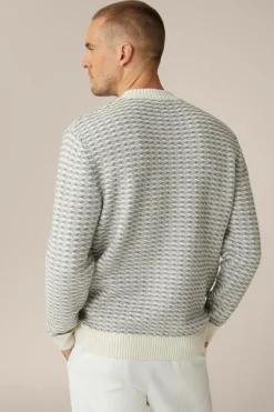 Schurwoll-Rundhals-Pullover Amilo Mit Cashmere In Strukturiert*Windsor Hot