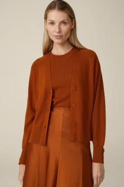 Schurwoll-Seidenmix-Cardigan In Kupfer*Windsor Online