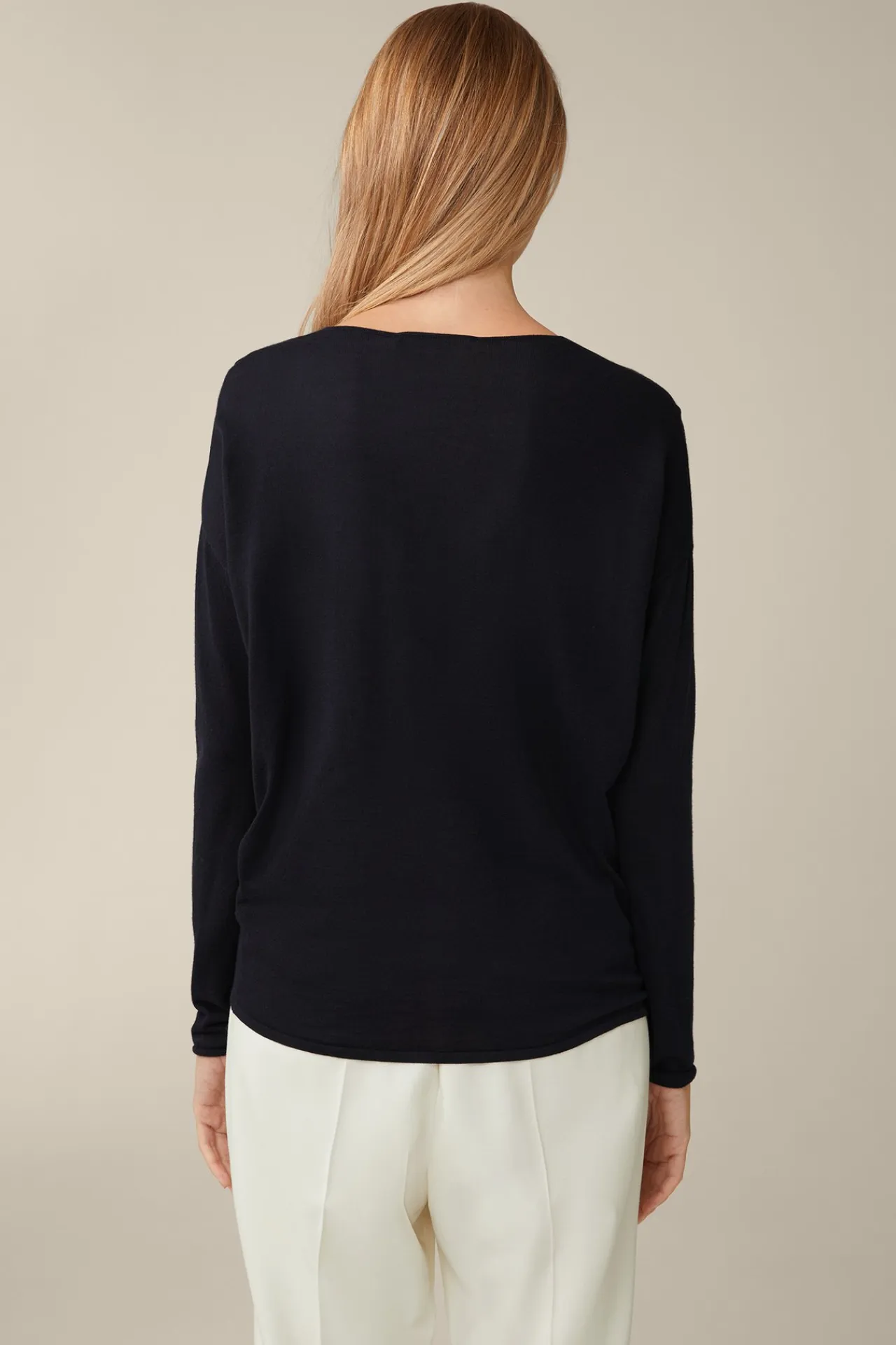 Schurwoll-Seidenmix-Pullover In*Windsor Hot