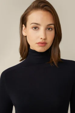 Schurwoll-Seidenmix-Rollkragen-Pullover In*Windsor Best