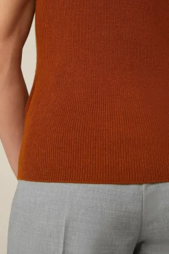 Schurwoll-Seidenmix-Top In Kupfer*Windsor Sale