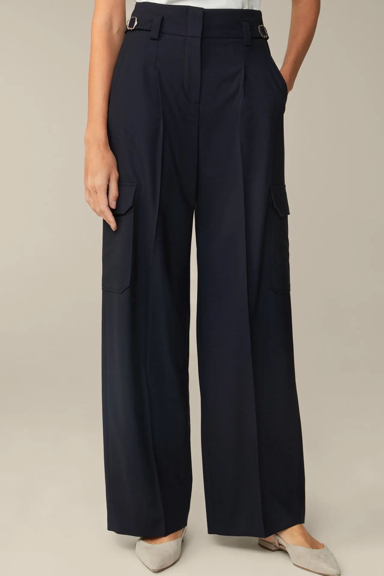 Schurwollstretch-Cargo-Marlene-Hose In*Windsor New