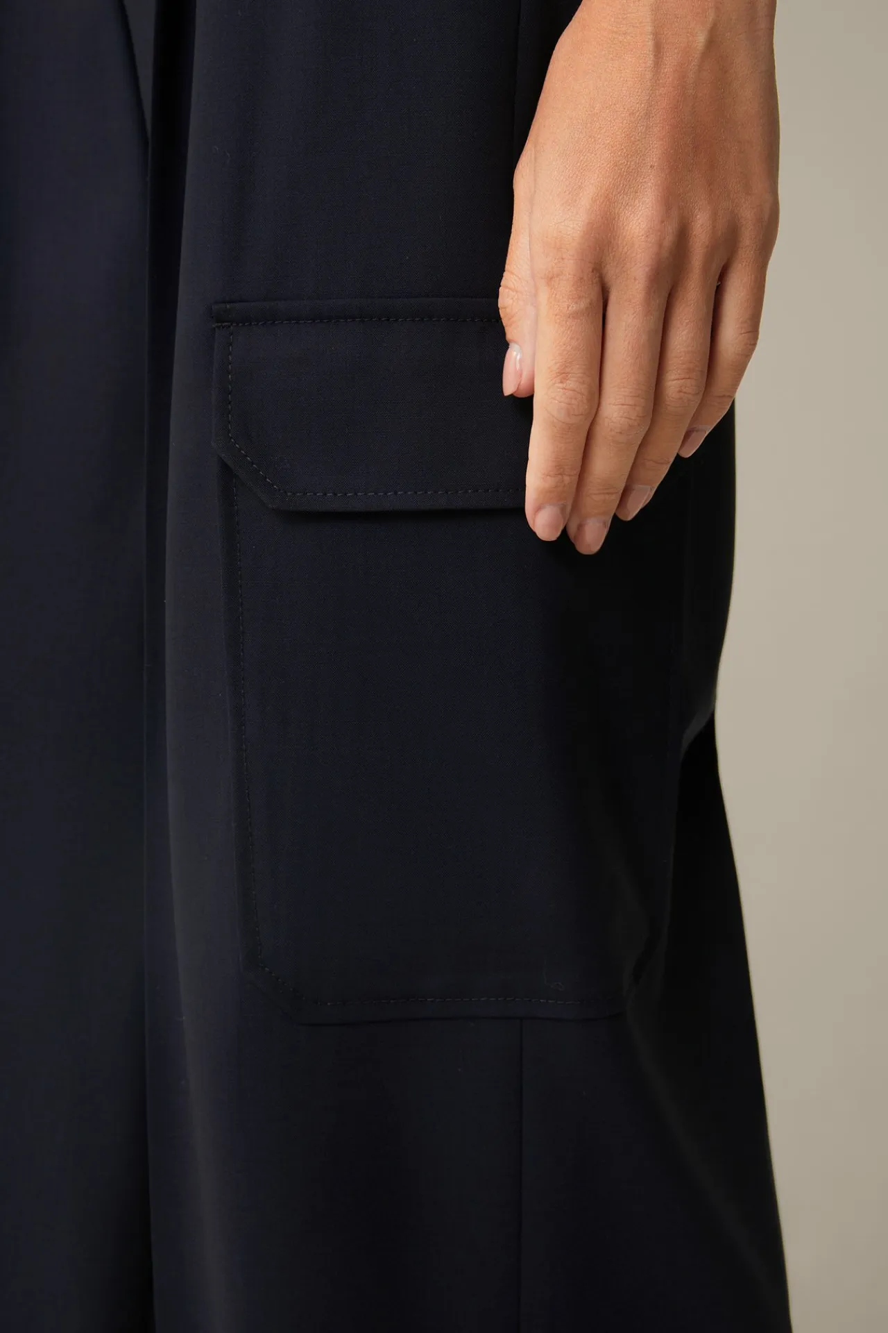 Schurwollstretch-Cargo-Marlene-Hose In*Windsor New