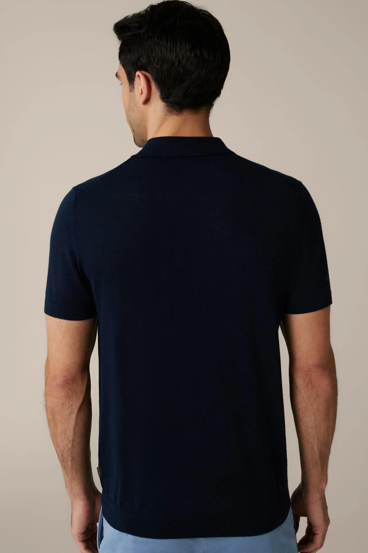 Schurwoll-Strick-Polo-Shirt Mit Seide Und Cashmere In*Windsor Fashion