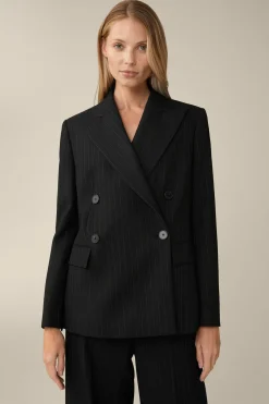 Schurwoll-Twill-Doppelreiher-Blazer Mit Nadelstreifen In*Windsor Sale