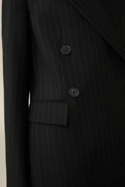 Schurwoll-Twill-Doppelreiher-Blazer Mit Nadelstreifen In*Windsor Sale