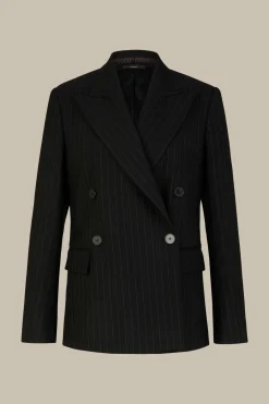Schurwoll-Twill-Doppelreiher-Blazer Mit Nadelstreifen In*Windsor Sale