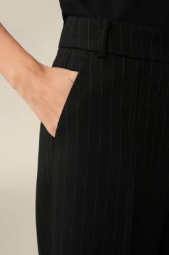 Schurwoll-Twill-Palazzo-Hose Mit Nadelstreifen In*Windsor Best