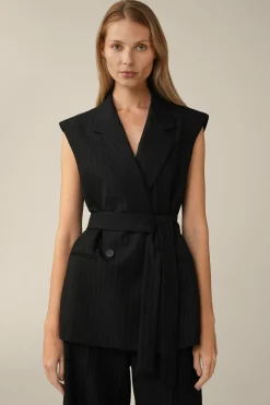 Schurwoll-Twill-Weste Mit Nadelstreifen In*Windsor Discount