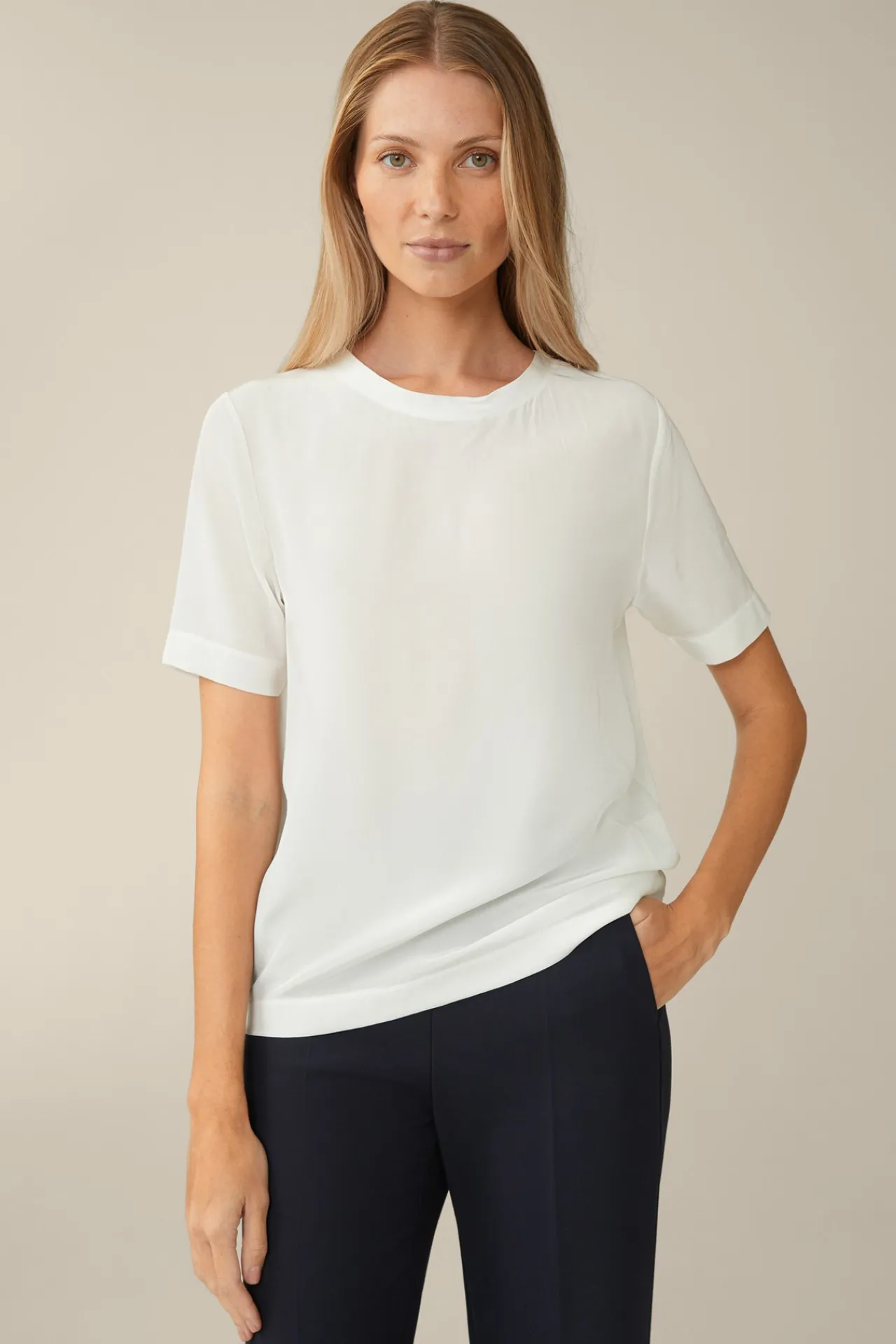 Seiden-Kurzarm-Shirt In*Windsor Sale