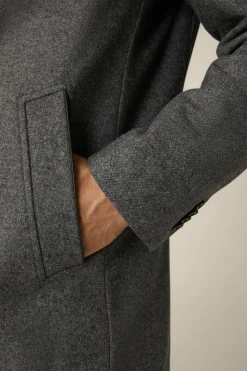 Stehkragen-Mantel Rivano Mit Cashmere Und Lammfellkragen In Grau Meliert*Windsor Sale