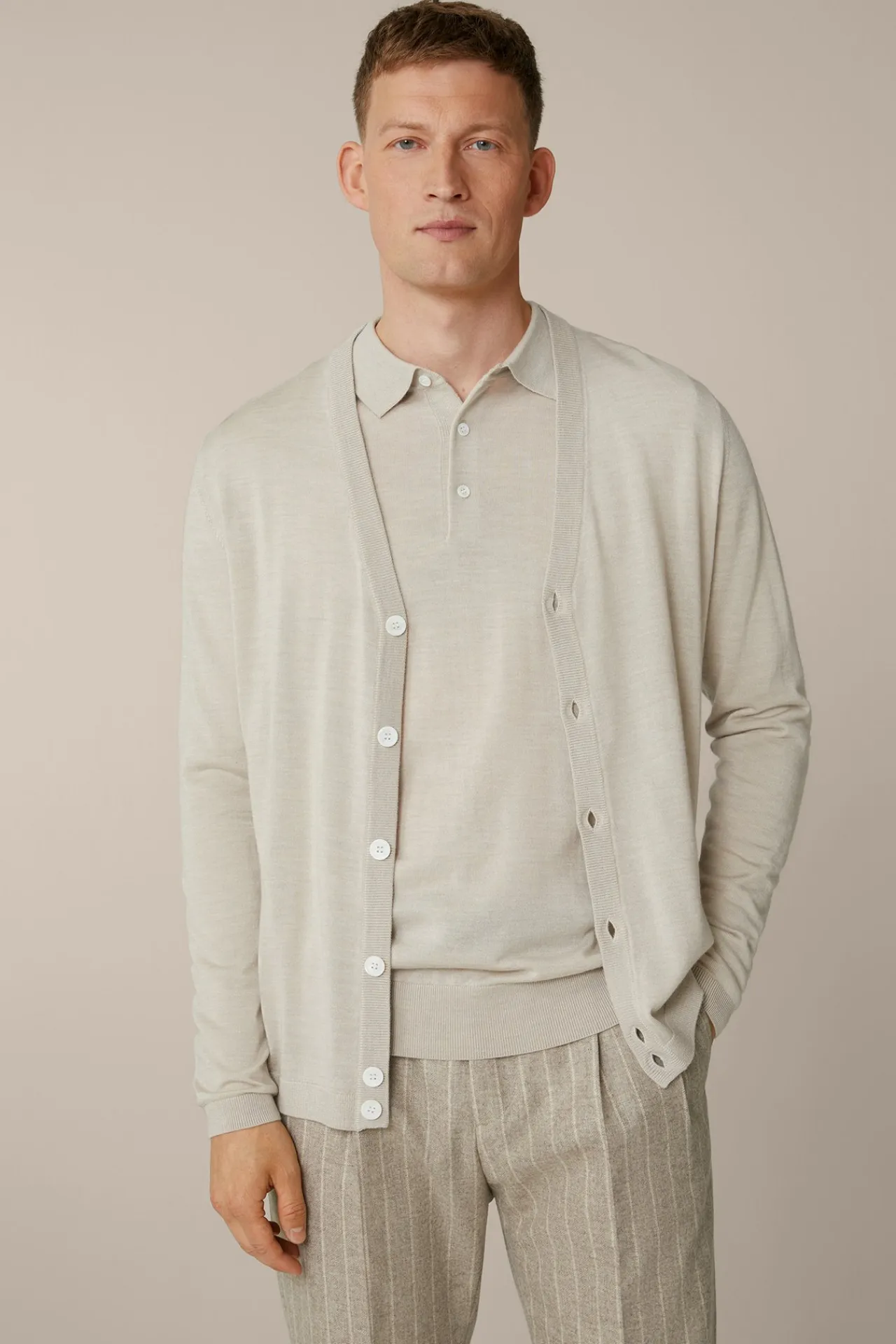 Strick-Cardigan Nando Mit Seide Und Cashmere In Beige*Windsor Sale