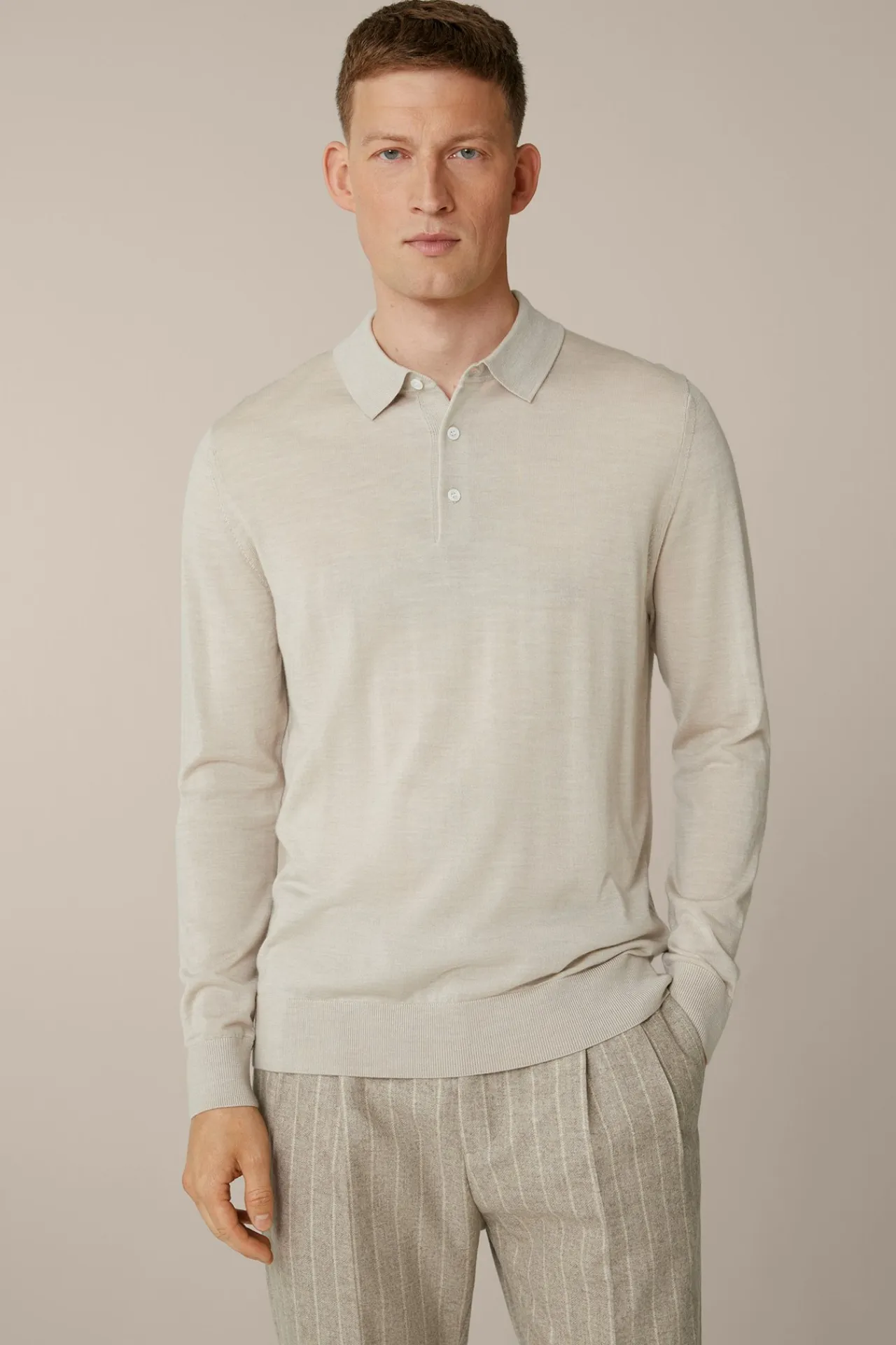 Strick-Poloshirt Nando Mit Seide Und Cashmere In Beige*Windsor Clearance