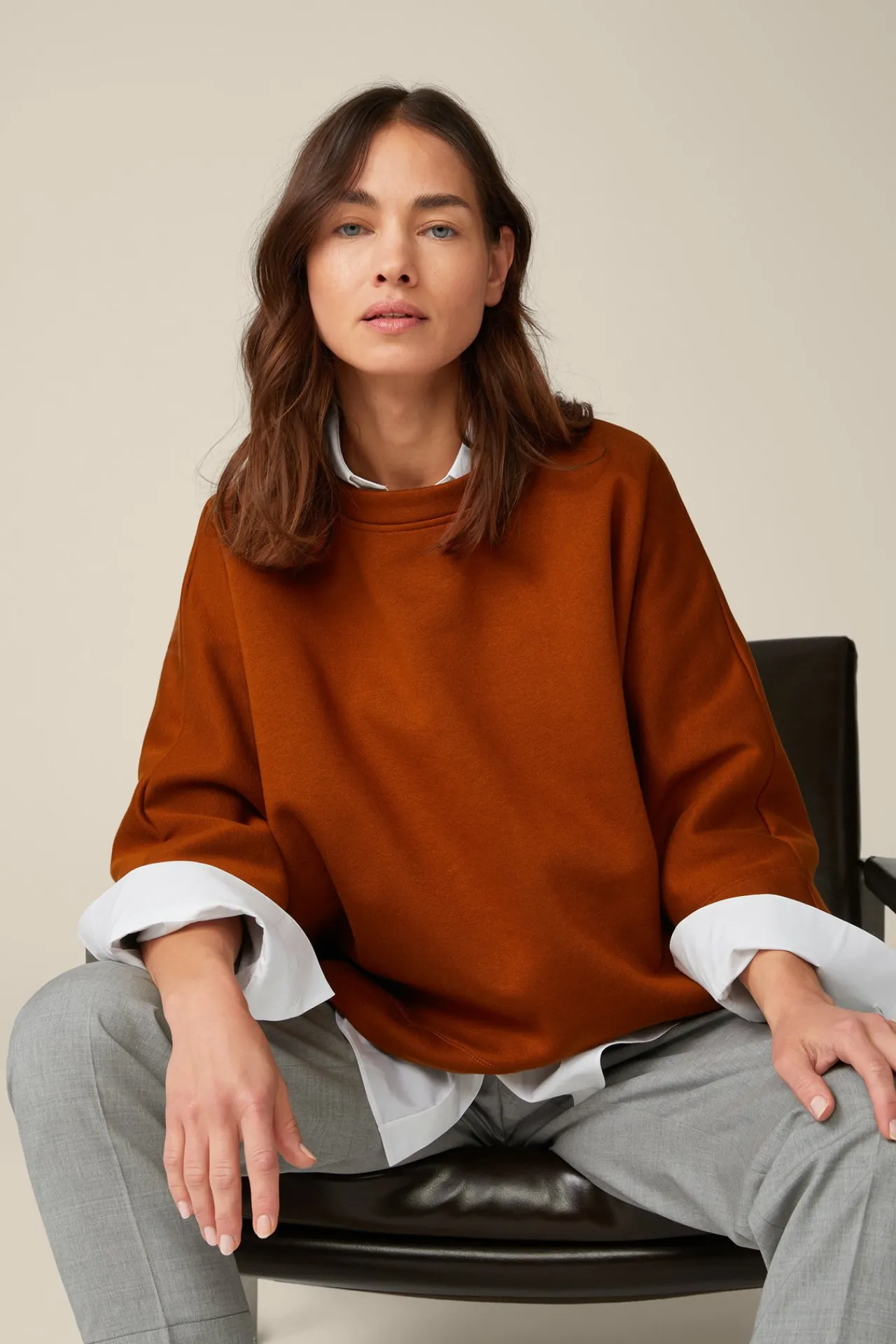 Sweat-Pullover, Oversized, In Kupfer*Windsor Fashion