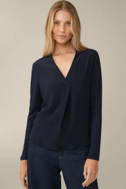 Tencel-Langarm-Shirt Mit Satin Vorderseite In*Windsor Outlet