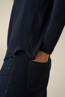 Tencel-Langarm-Shirt Mit Satin Vorderseite In*Windsor Outlet