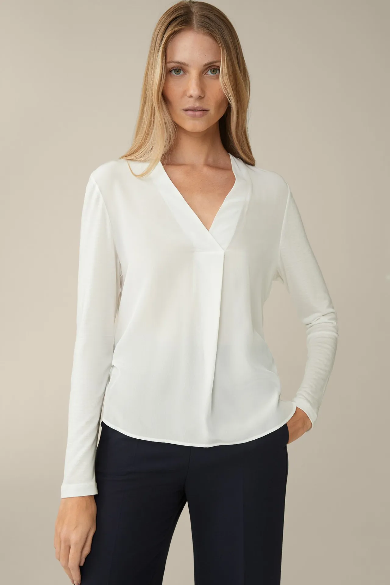 Tencel-Langarm-Shirt Mit Satin Vorderseite In*Windsor Best