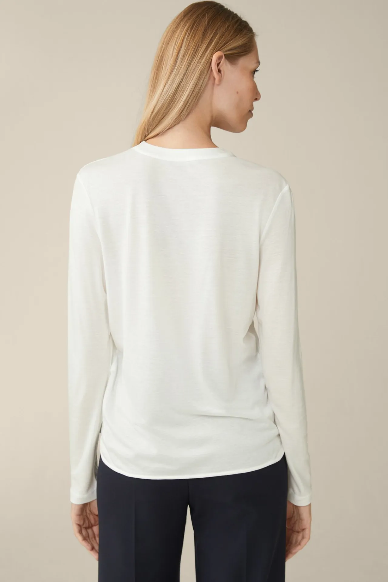 Tencel-Langarm-Shirt Mit Satin Vorderseite In*Windsor Best