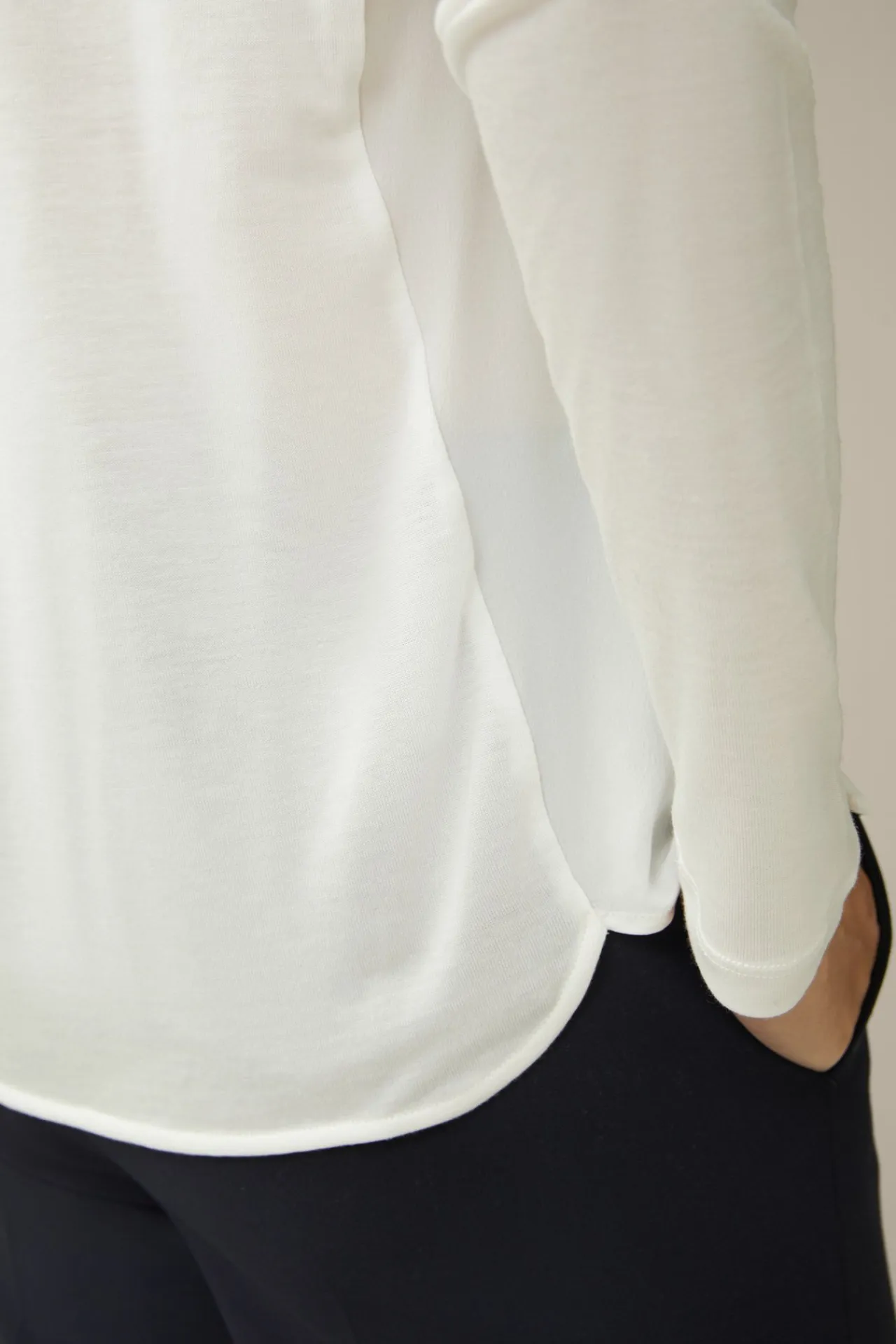 Tencel-Langarm-Shirt Mit Satin Vorderseite In*Windsor Best