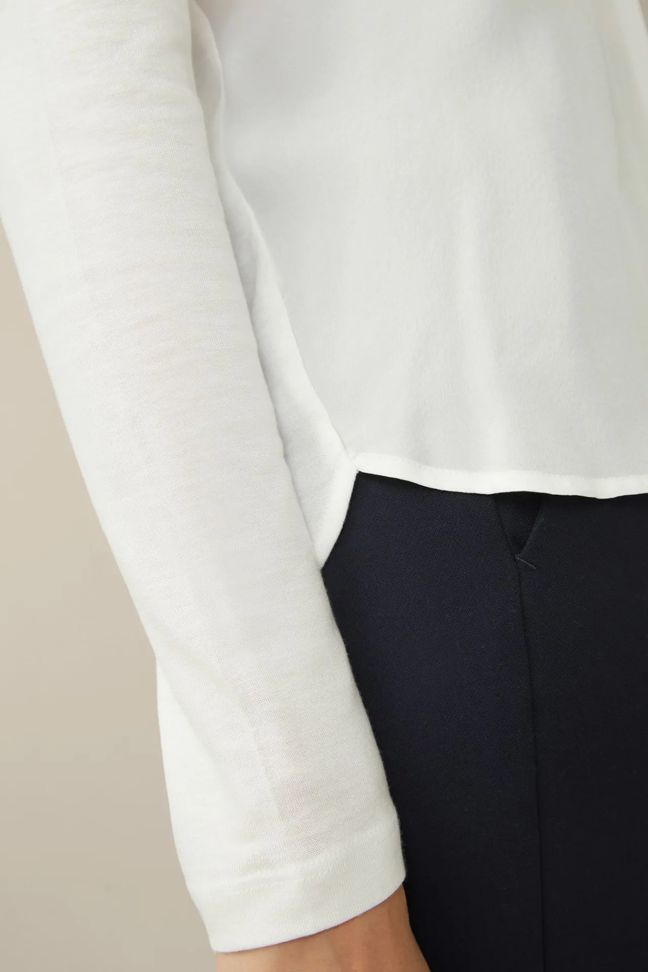 Tencel-Langarm-Shirt Mit Satin Vorderseite In*Windsor Best