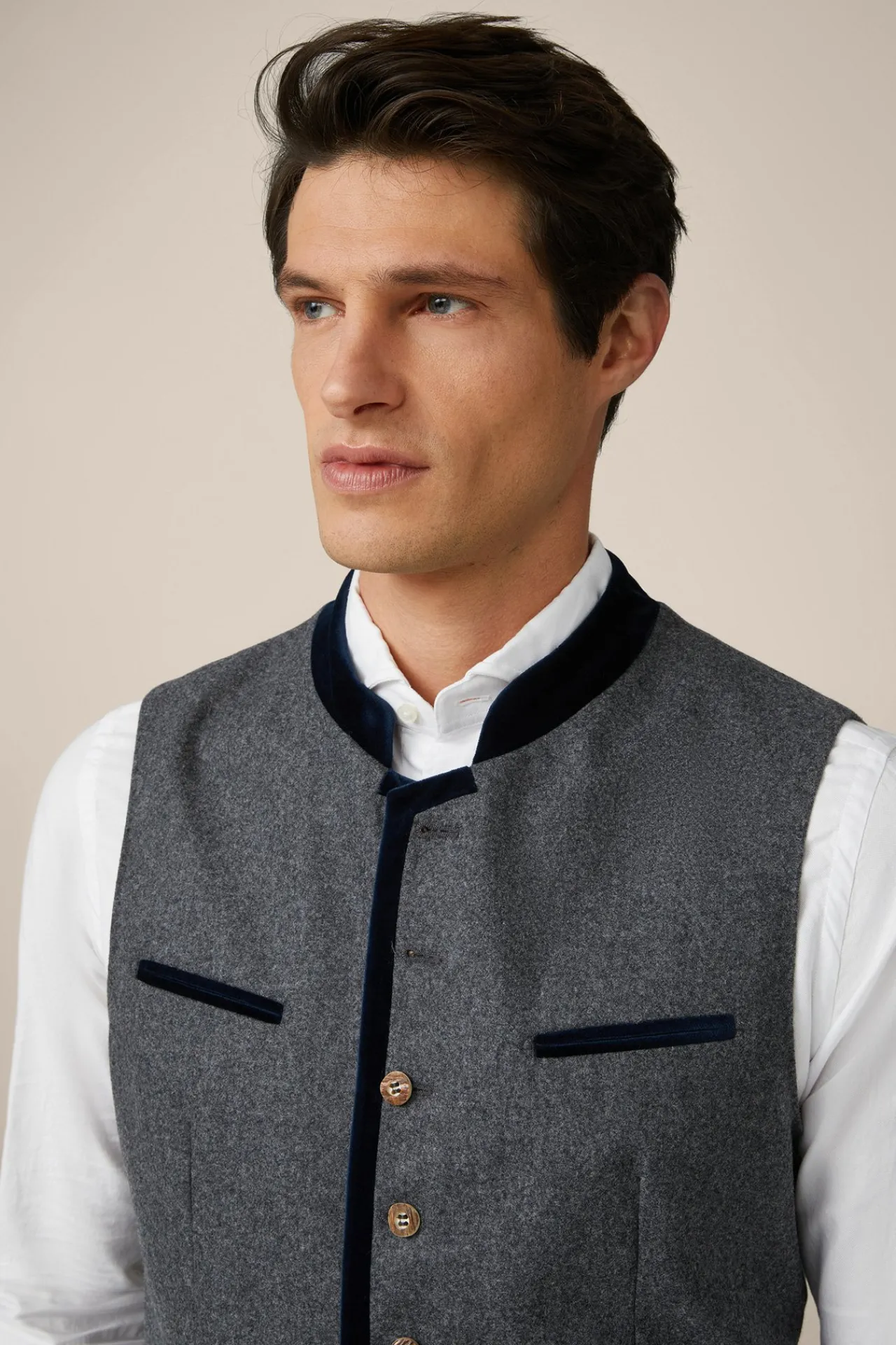 Trachten-Weste Au In Grau/Navy*Windsor Fashion
