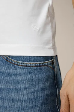 Two-Pack-Baumwollmix T-Shirts Mit Stretch Und V-Ausschnitt In*Windsor Fashion