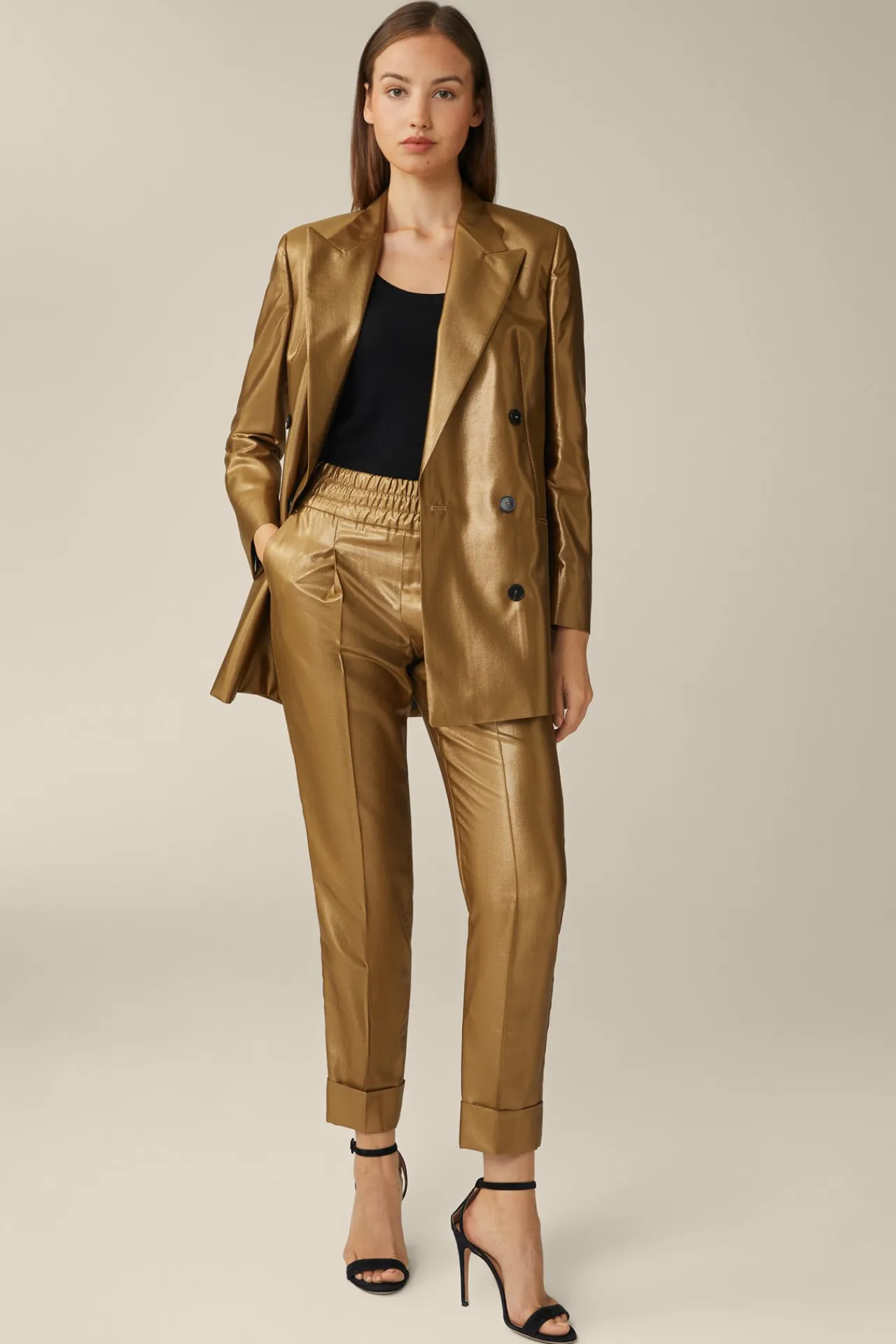 Viskosemix-Bundfalten-Hose Mit Lurex In*Windsor Outlet