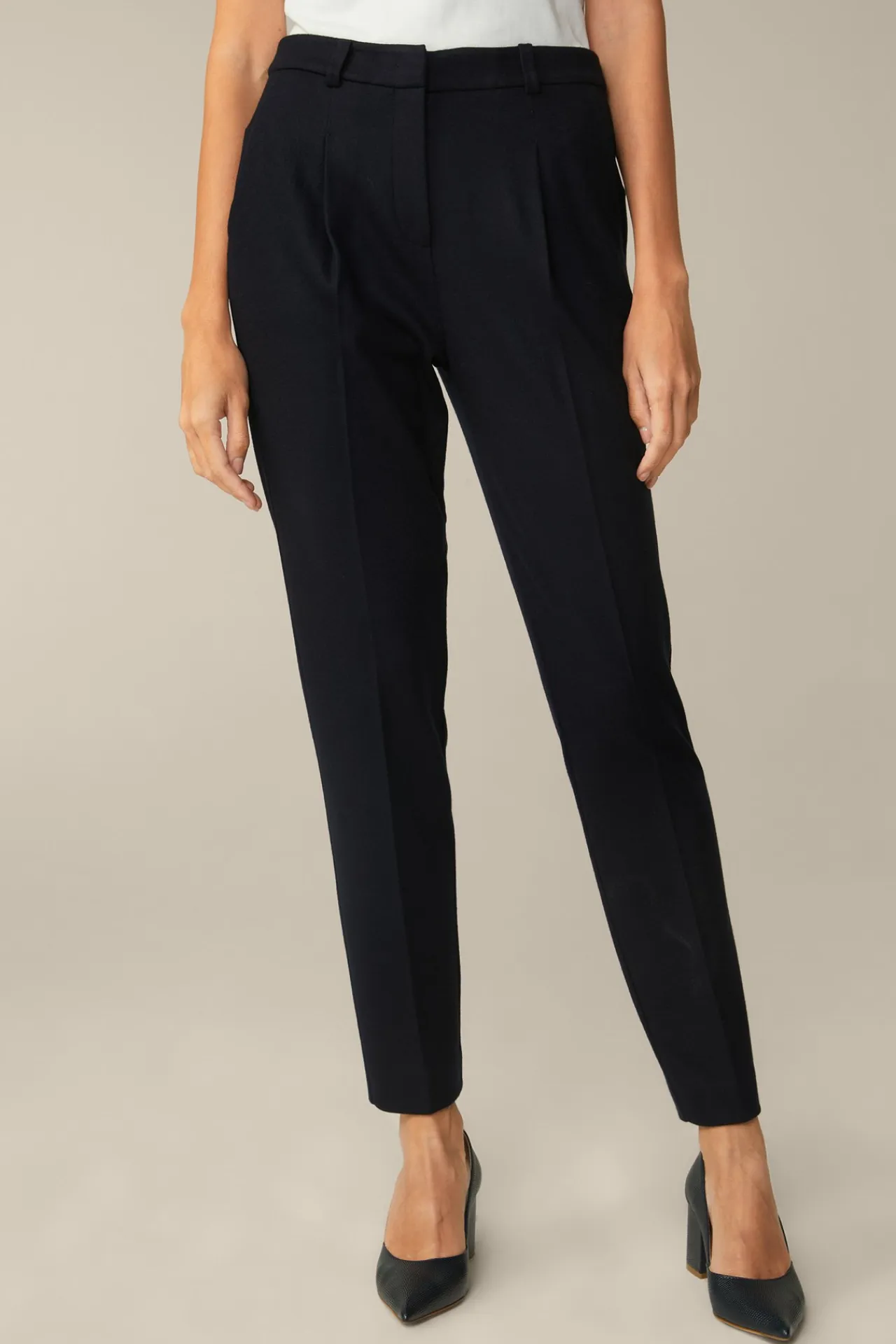 Wolljersey-Bundfalten-Hose In*Windsor Fashion