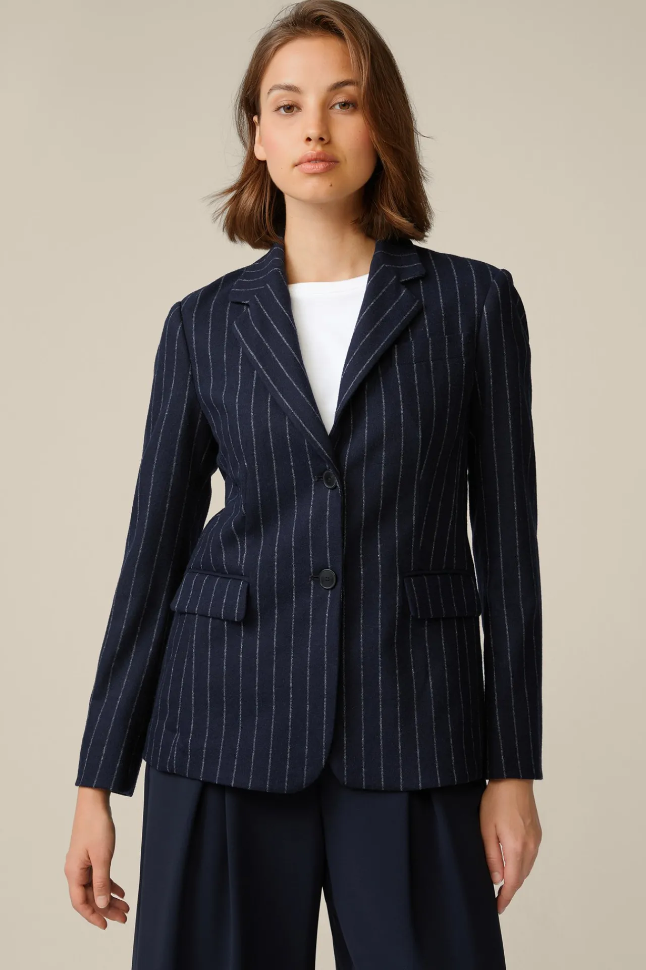 Wollmix-Blazer Mit Kreidestreifen In*Windsor Sale