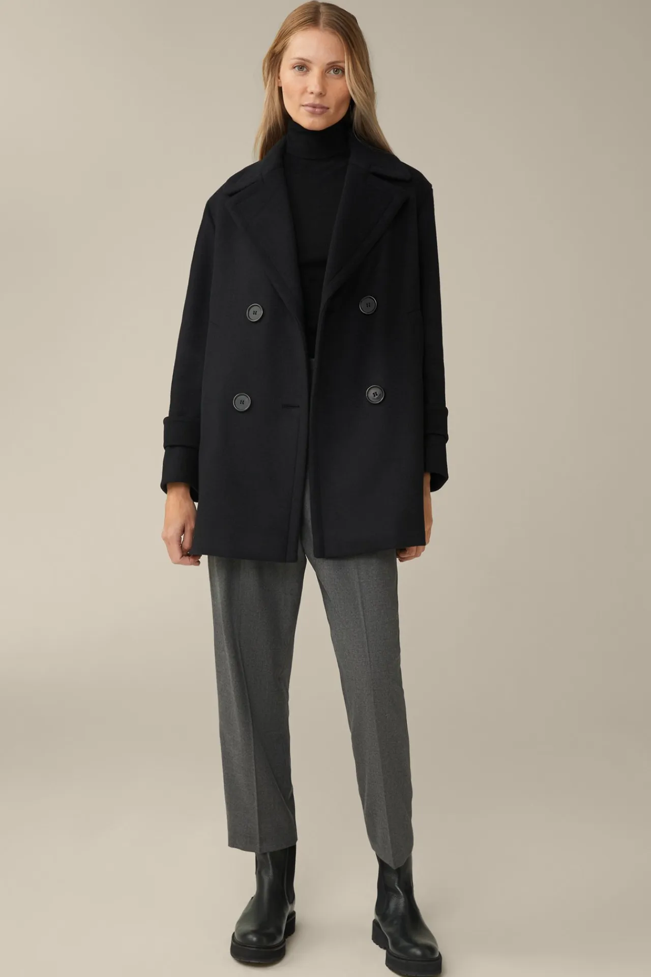 Wollmix-Caban-Jacke Mit Breitem Revers In*Windsor Best