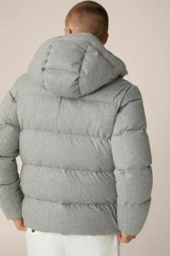 Wollmix-Cashmere-Daunen-Jacke Glorenza Gesteppt In Grau-Beige Meliert*Windsor Clearance