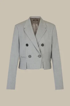 Wollmix-Doppelreiher-Kurzblazer In Hell Melange*Windsor Clearance