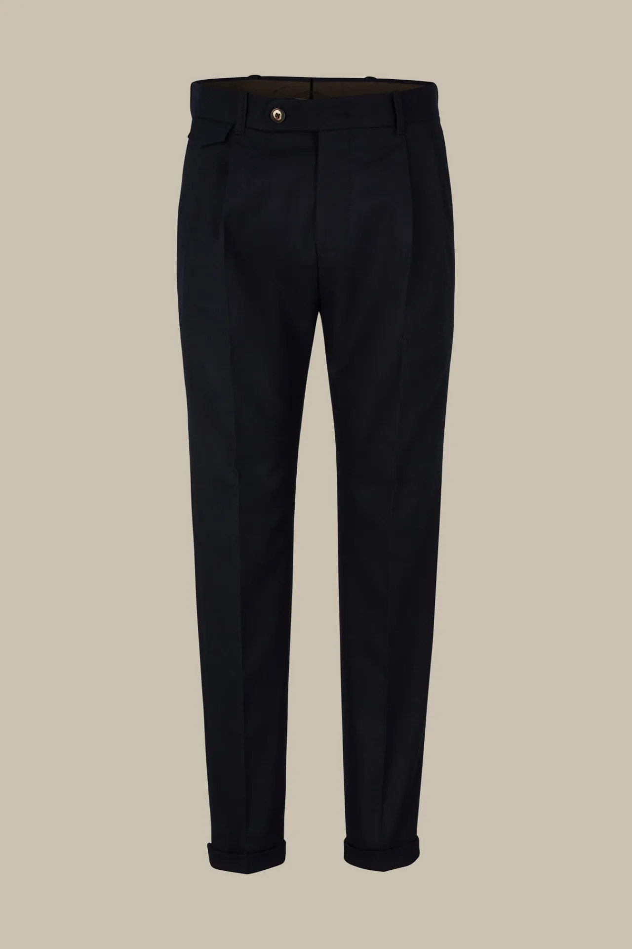 Wollmix-Hose Sapo Mit Bundfalte Und Umschlag In*Windsor Fashion