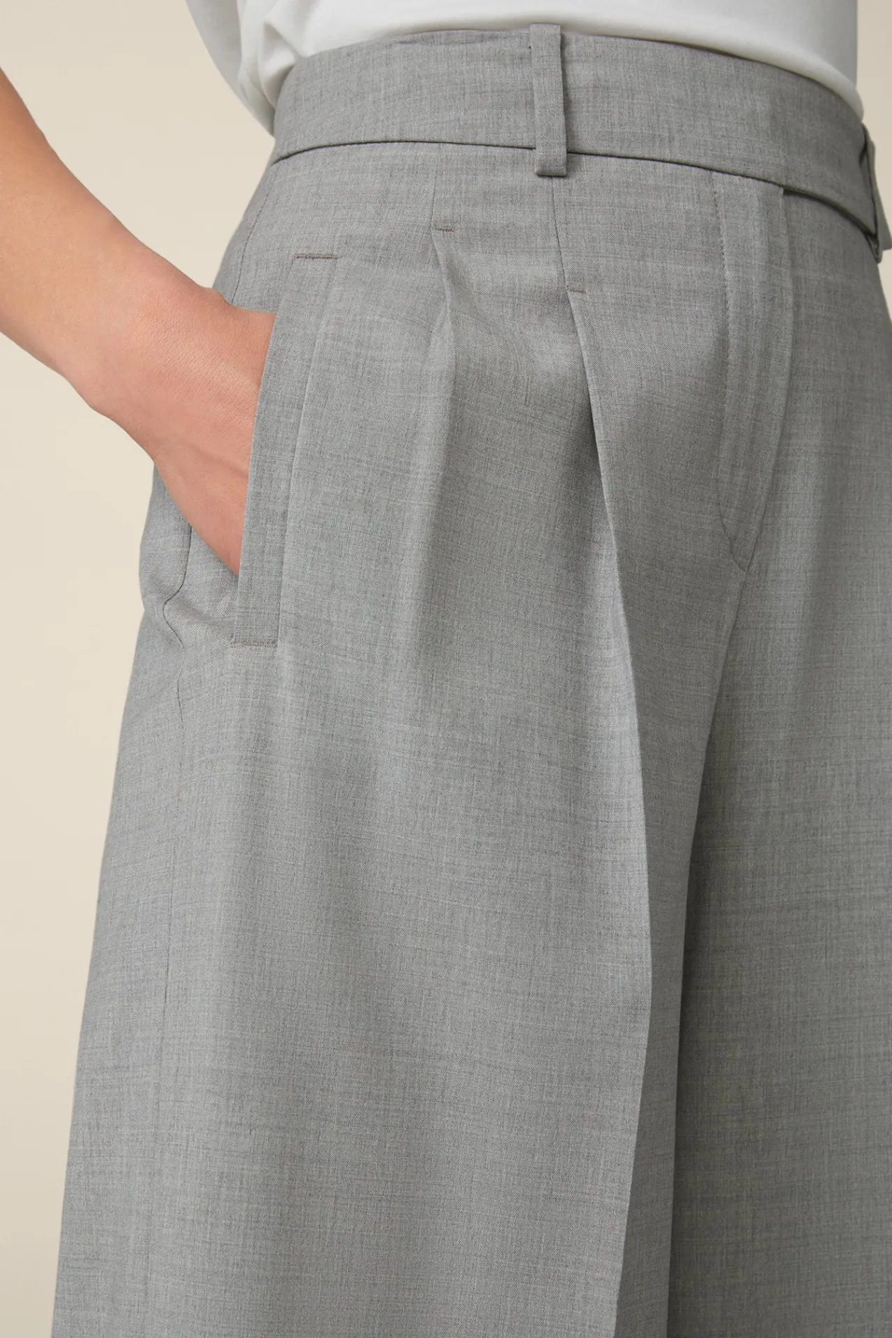 Wollmix-Palazzo-Hose In Hell Melange*Windsor Discount