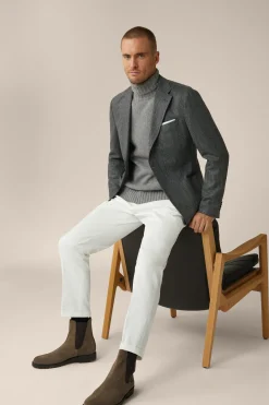 Wollmix-Sakko Giro Mit Cashmere In Fischgrat Schwarz-Grau*Windsor Discount