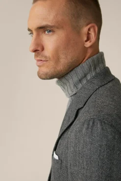 Wollmix-Sakko Giro Mit Cashmere In Fischgrat Schwarz-Grau*Windsor Discount